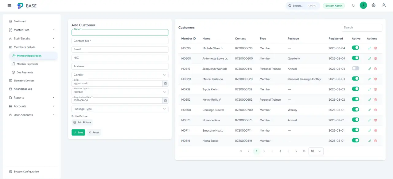 Member registration light theme