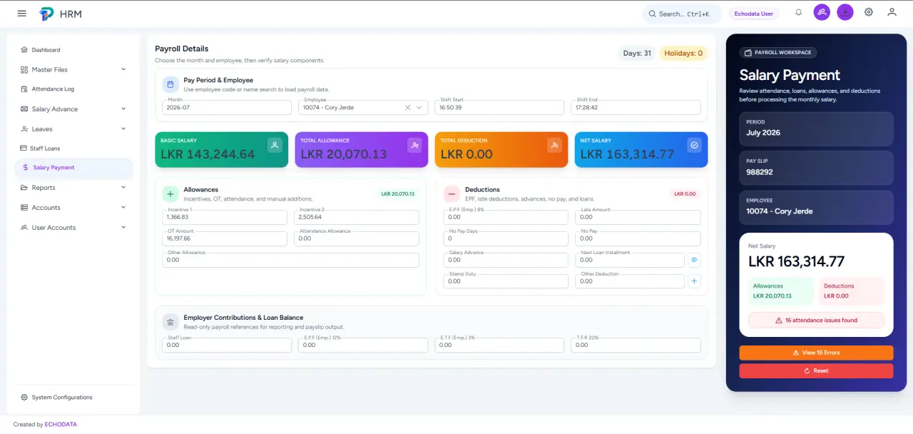 Payroll summary light theme