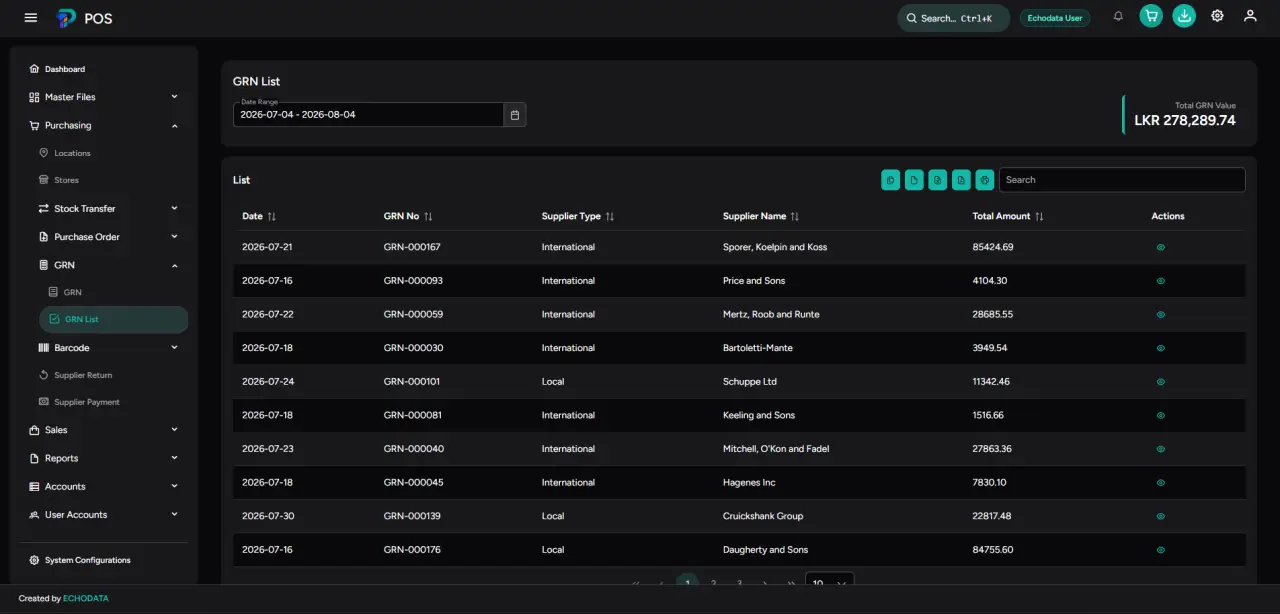 Goods received notes dark theme