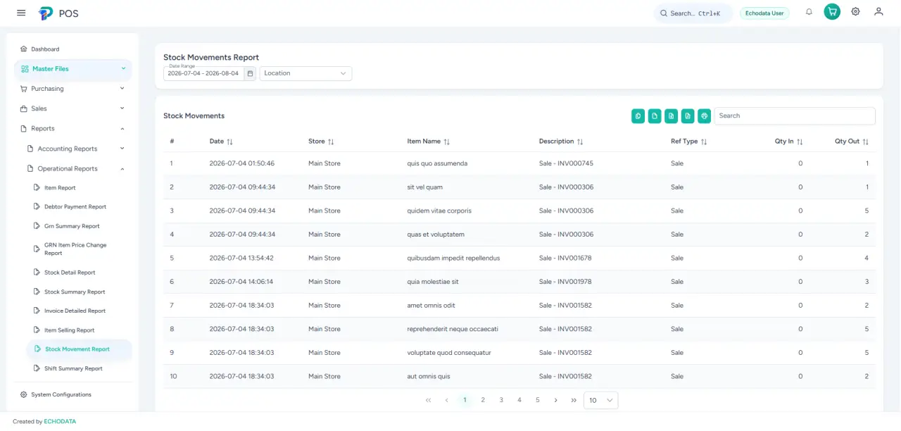 Stock report light theme